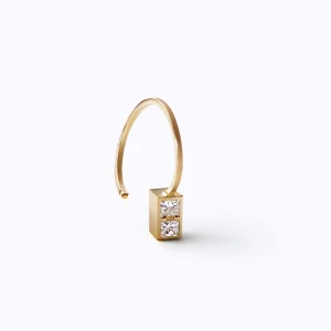 Boxed Diamond Earring 01 L^Shihara Fashion