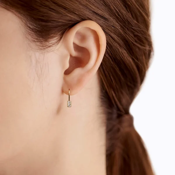 Boxed Diamond Earring 01 L^Shihara Fashion