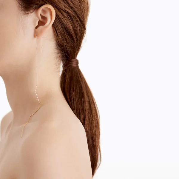 Construction Lines Earring 2-1^Shihara Fashion
