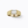 Cut-Cornered Rectangular Signet Ring^Shihara Outlet