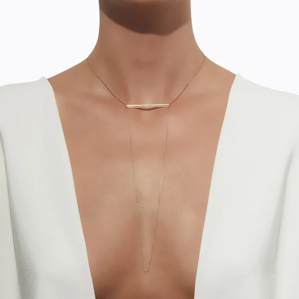 Diamond Bar Necklace 01^Shihara Clearance