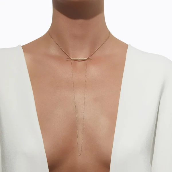 Diamond Bar Necklace 02^Shihara Online