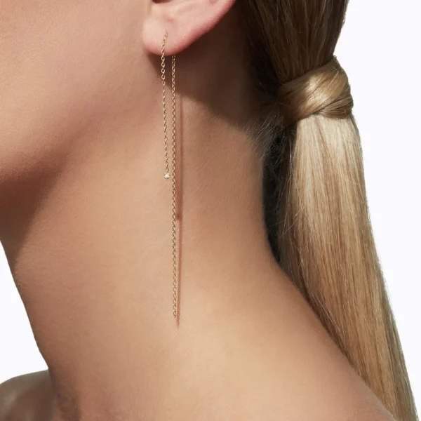 Diamond Chain Earring 150 (01)^Shihara Hot
