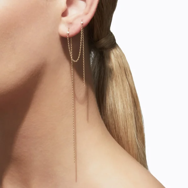 Diamond Chain Earring 250 (04)^Shihara Best