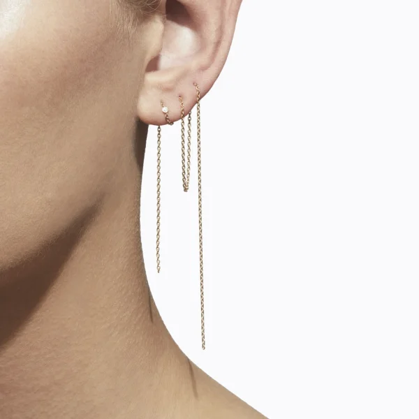 Diamond Chain Earring 250 (02)^Shihara Fashion