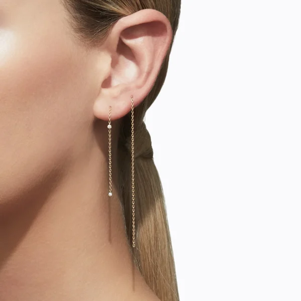 Diamond Chain Earring 150 (05)^Shihara Clearance