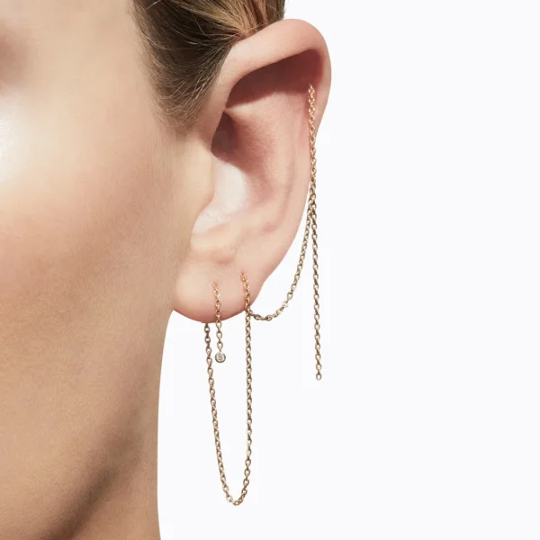 Diamond Chain Earring 250 (01)^Shihara Discount