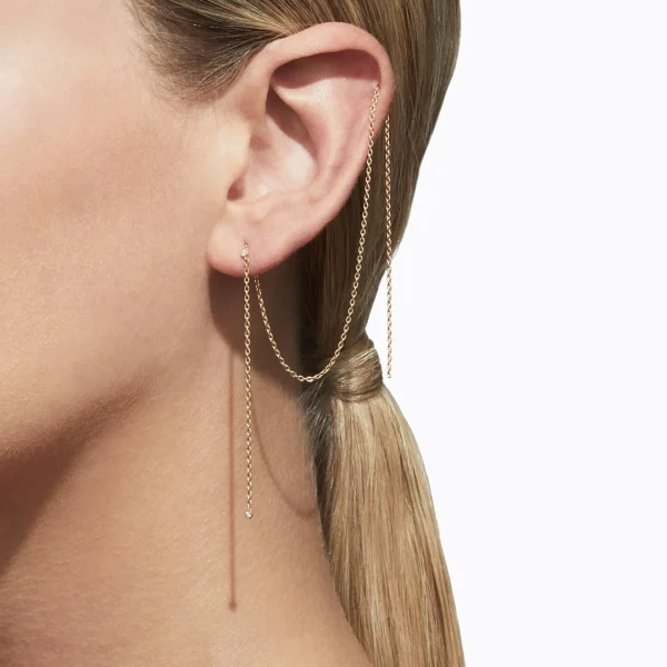 Diamond Chain Earring 250 (05)^Shihara Online