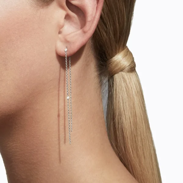 Diamond Chain Earring 150 (04)^Shihara Outlet