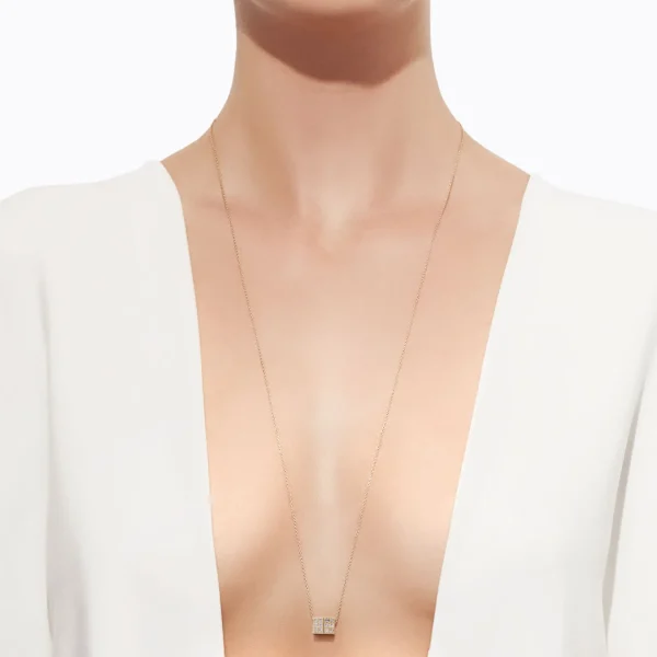 Diamond Cube Necklace 01^Shihara Clearance