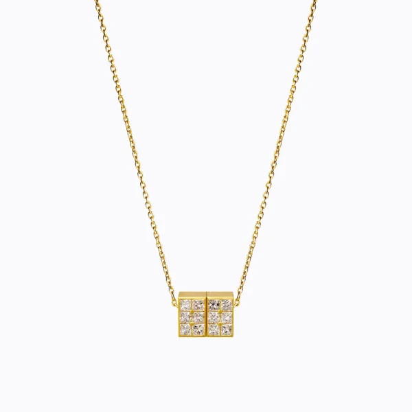 Diamond Cube Necklace 01^Shihara Clearance