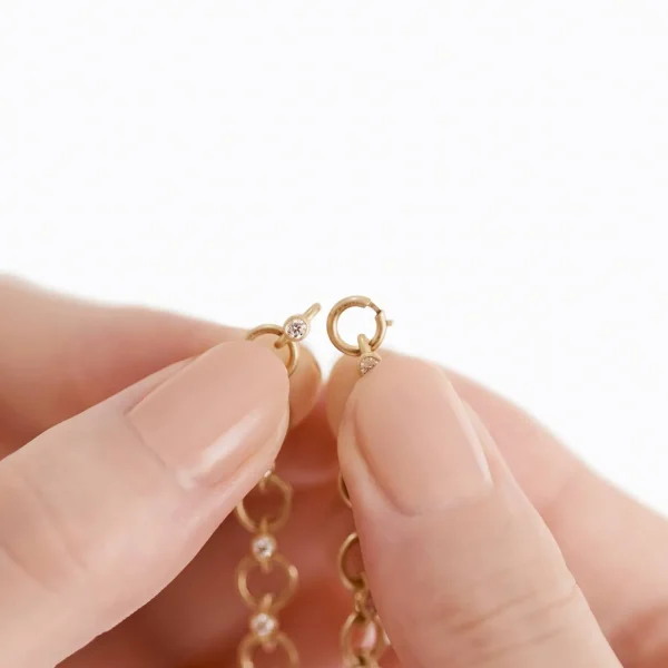 Diamond Link Necklace 01^Shihara Outlet