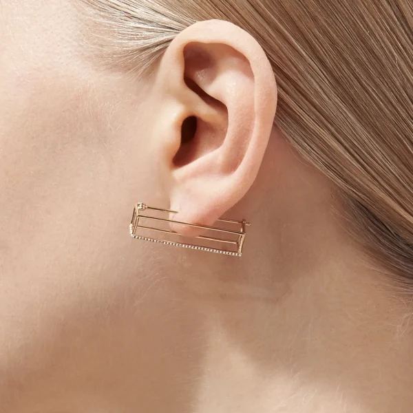 Diamond Rectangle Earring 30^Shihara Sale