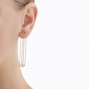 Diamond Rectangle Earring 60^Shihara Outlet