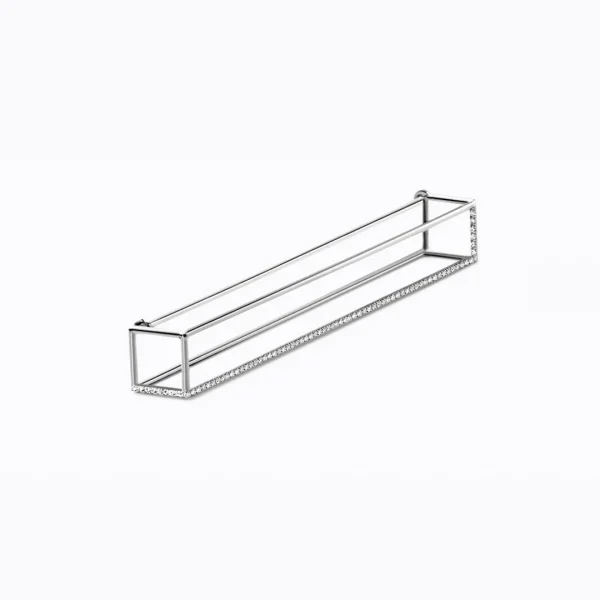 Diamond Rectangle Earring 60^Shihara Outlet