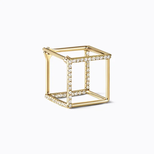 Diamond Square Earring 10 (03)^Shihara Sale