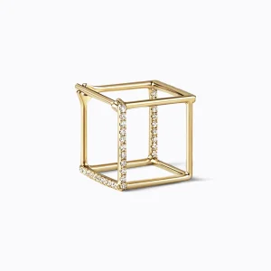 Diamond Square Earring 10 (02)^Shihara Best