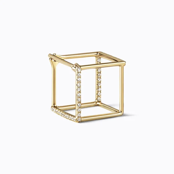 Diamond Square Earring 10 (02)^Shihara Best
