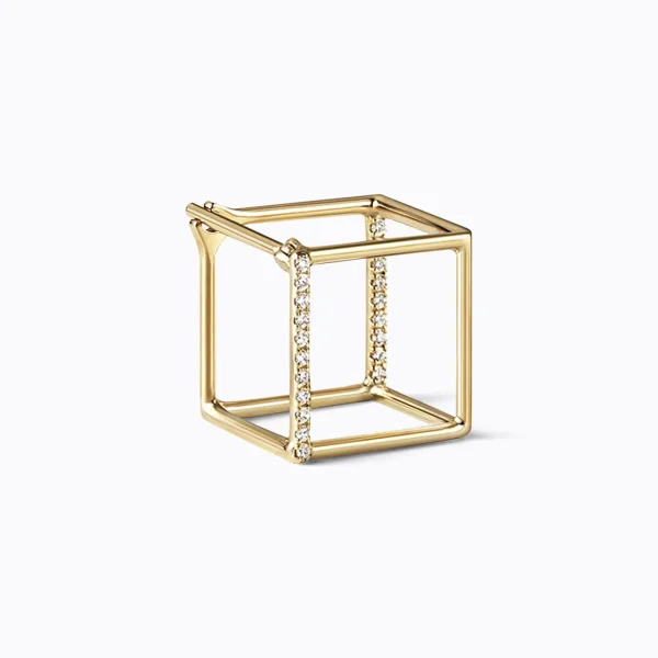 Diamond Square Earring 10 (01)^Shihara New