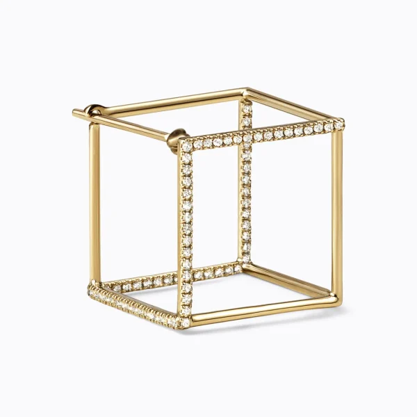 Diamond Square Earring 15 (03)^Shihara Clearance