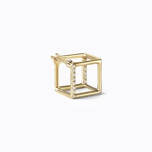 Diamond Square Earring 7 (01)^Shihara Outlet