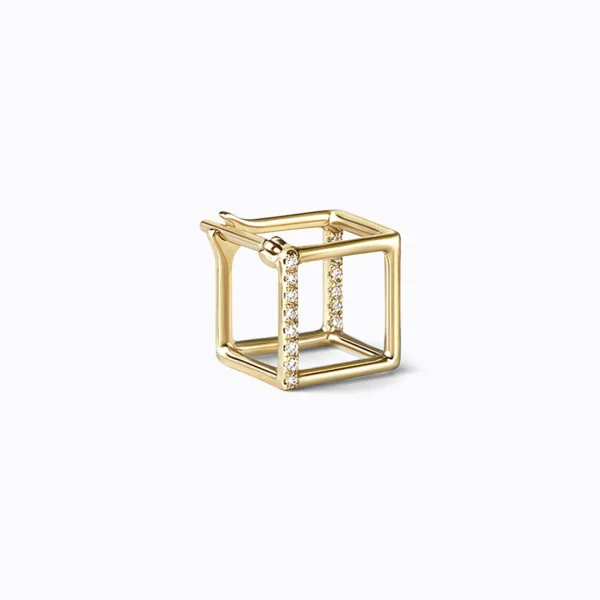 Diamond Square Earring 7 (01)^Shihara Outlet