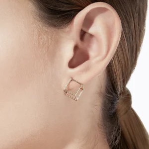 Diamond Square Earring 10 (02)^Shihara Best