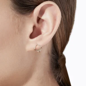 Diamond Square Earring 7 (03)^Shihara Clearance