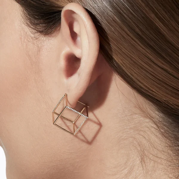 Diamond Square Earring 15 (02)^Shihara Hot