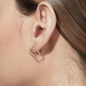 Diamond Square Earring 10 (03)^Shihara Sale