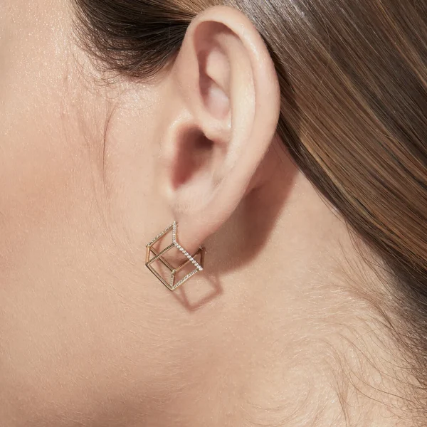 Diamond Square Earring 10 (03)^Shihara Sale