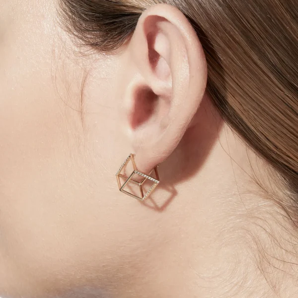 Diamond Square Earring 10 (02)^Shihara Best