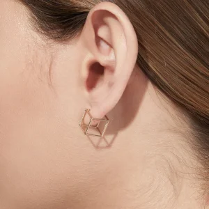 Diamond Square Earring 10 (01)^Shihara New