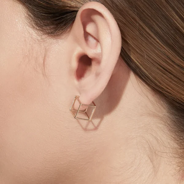 Diamond Square Earring 10 (01)^Shihara New