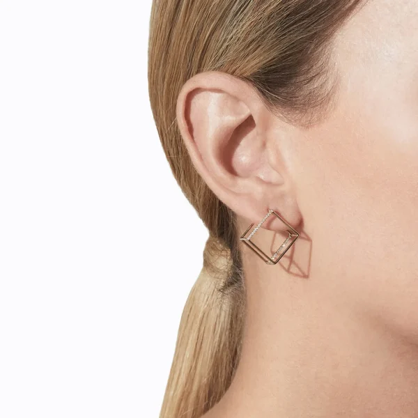 Diamond Square Earring 15 (01)^Shihara Clearance