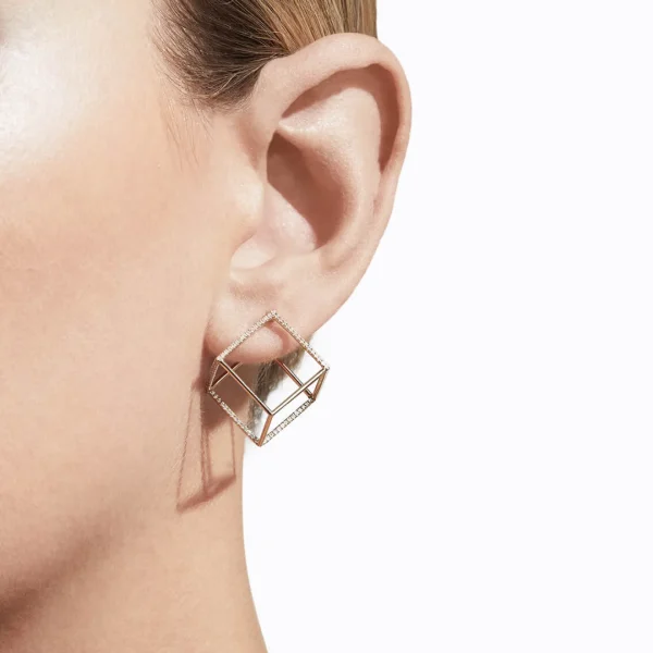 Diamond Square Earring 15 (03)^Shihara Clearance
