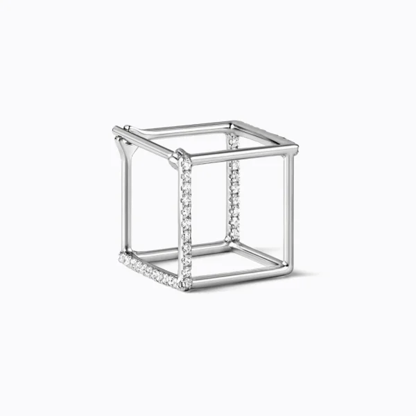 Diamond Square Earring 10 (02)^Shihara Best