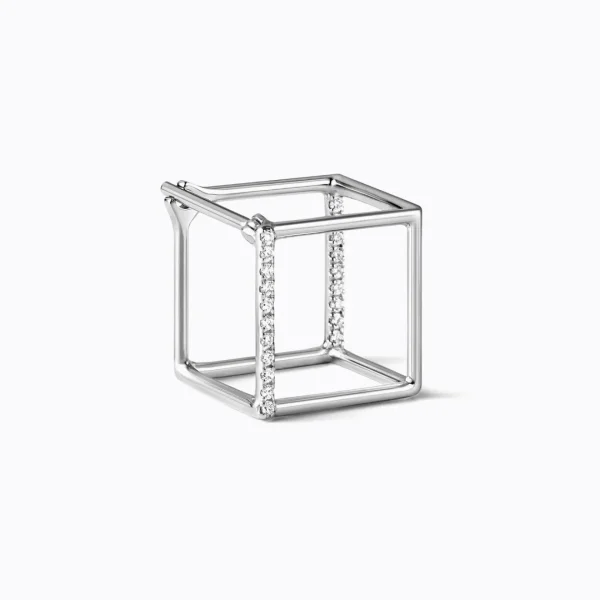 Diamond Square Earring 10 (01)^Shihara New