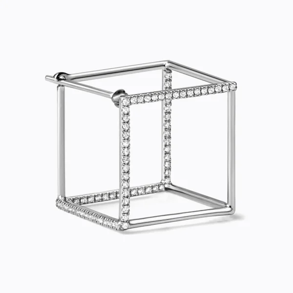 Diamond Square Earring 15 (03)^Shihara Clearance