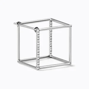 Diamond Square Earring 15 (01)^Shihara Clearance