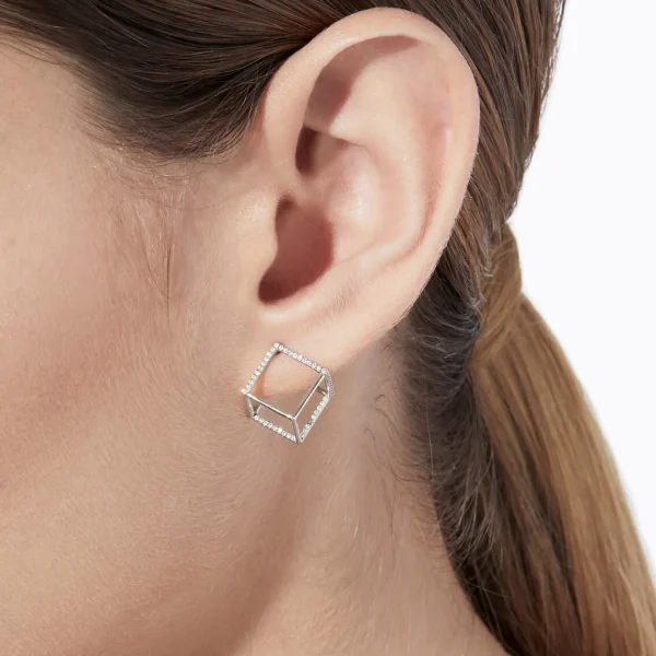 Diamond Square Earring 10 (03)^Shihara Sale