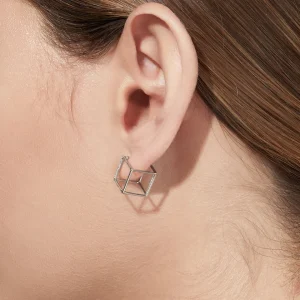 Diamond Square Earring 10 (01)^Shihara New