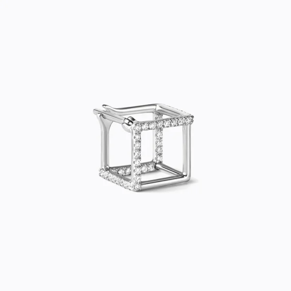 Diamond Square Earring 7 (03)^Shihara Clearance
