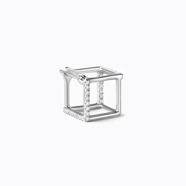 Diamond Square Earring 7 (02)^Shihara Best