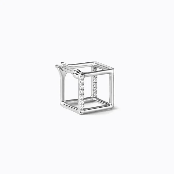 Diamond Square Earring 7 (01)^Shihara Outlet