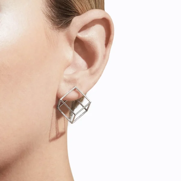 Diamond Square Earring 15 (03)^Shihara Clearance