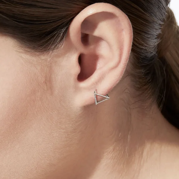 Diamond Triangle Earring 10 (02)^Shihara Sale