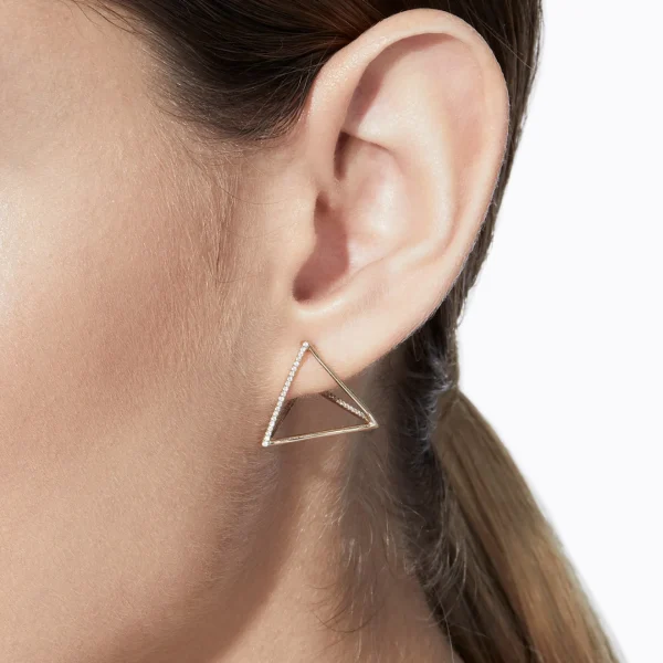 Diamond Triangle Earring 20 (02)^Shihara Sale