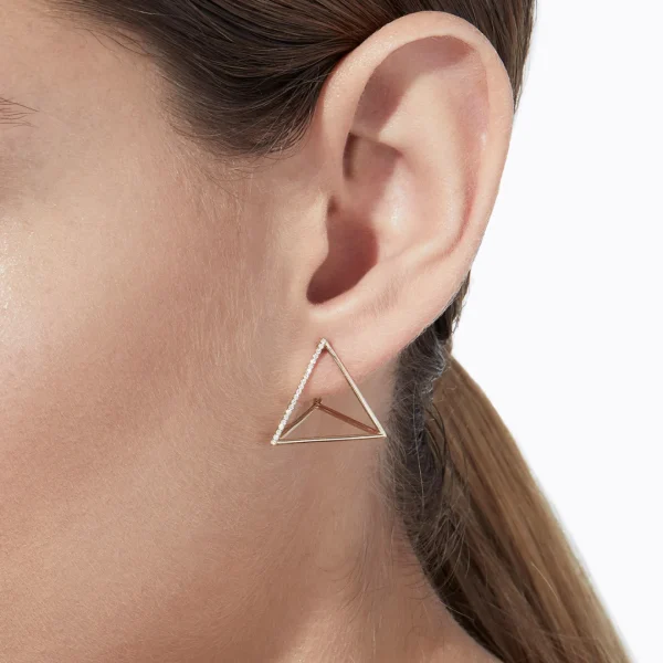 Diamond Triangle Earring 20 (01)^Shihara Outlet