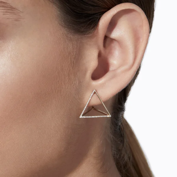 Diamond Triangle Earring 20 (03)^Shihara Hot
